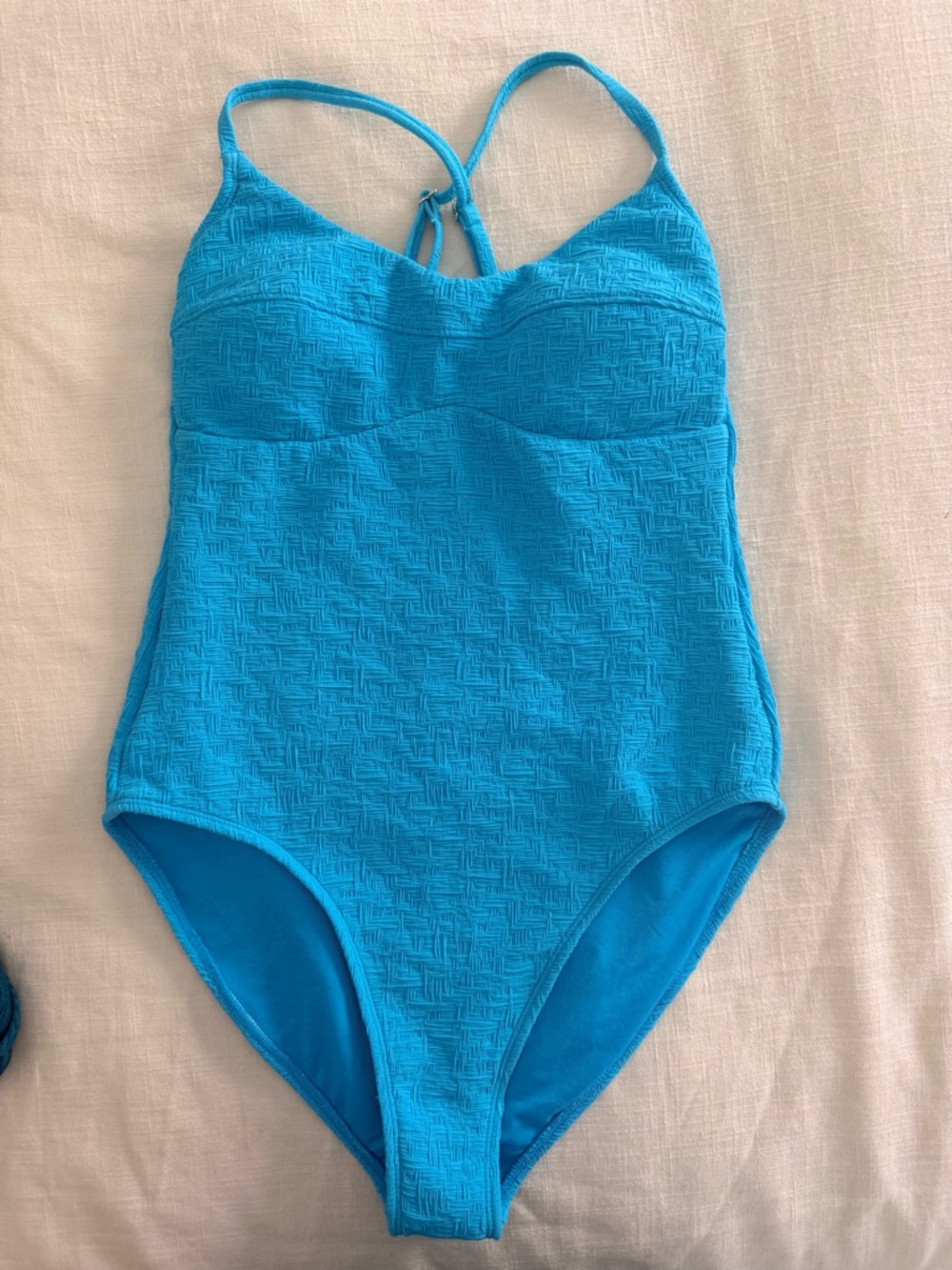 Shade & Shore Textured Turquoise One Piece Swimsuit NWT Size Small (4-6)